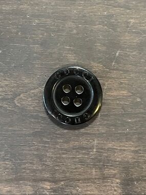 Gucci Black Four-Hole Logo Button